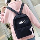 Lettering Bow Accent Backpack