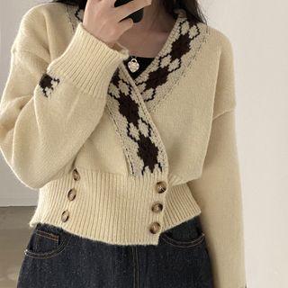 Print Crop Cardigan
