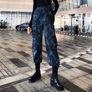 Tie-dye Print Corduroy Pants