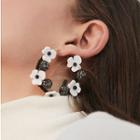 Plastic Flower Hoop Earring 1 Pair - As Shown In Figure - One Size