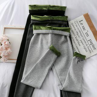 Moon-embroidered Fleece-lined Leggings