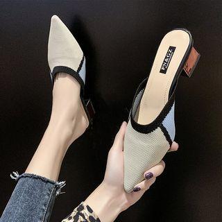 Pointy-toe Chunky-heel Mules