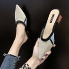 Pointy-toe Chunky-heel Mules