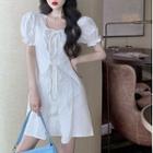Puff-sleeve Crochet Lace Dress