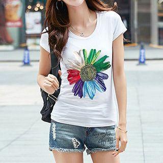 Short-sleeve Flower T-shirt