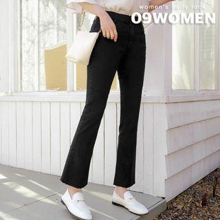 Plus Size Cut-hem Boot-cut Pants