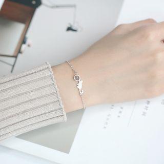 Cat Moonstone Sterling Silver Bracelet Silver - One Size