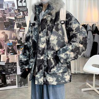 Print Zip-up Parka