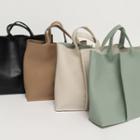 Pleather Tote & Inset Pouch