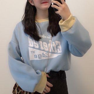 Lettering Sweatshirt Light Blue - One Size