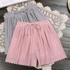 Plain Drawstring Pleated Skort