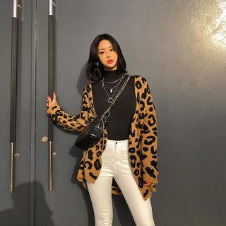 Open-front Leopard Cardigan