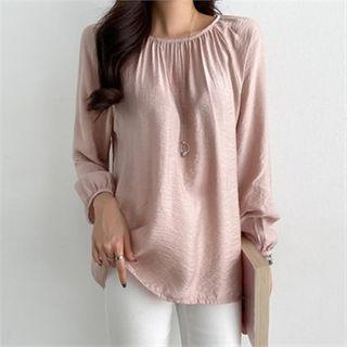 Keyhole-back Shirred Top