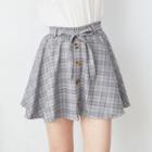 Mini A-line Plaid Skirt Gray - One Size
