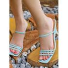 Pastel Square-toe Strappy Sandals