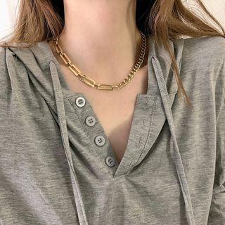 Titanium Steel Panel Chain Necklace