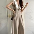 Sleeveless Collared Jumpsuit