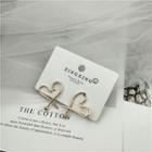 Heart Ear Stud 1 Pair - Love Heart - 925 Silver - Earrings - One Size