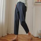 Band-waist Pleated Baggy Jeans