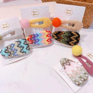 Set: Yarn Hair Clip (assorted Designs)