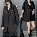 Short Sleeve / Long Sleeve Single Breasted One Button Blazer