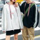 Couple Matching Printed Color Block Hoodie
