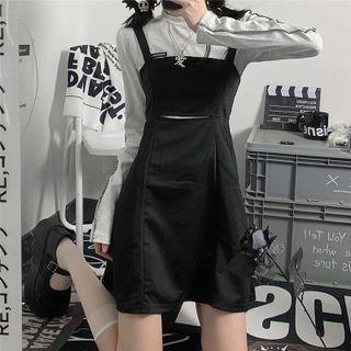 Cut-out Mini A-line Overall Dress