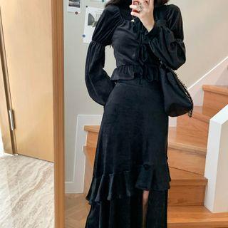 Velvet Blouse / Midi Skirt