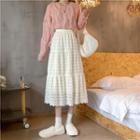 Lace Midi Skirt Off-white - One Size