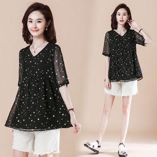 Short-sleeve All Over Star Top