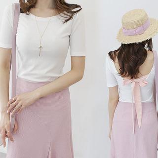 Tie-back Slim-fit Knit Top