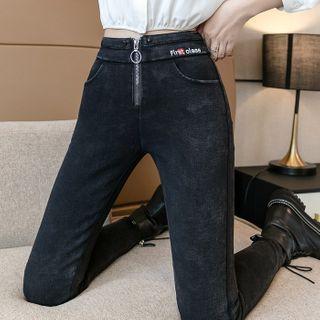 Lettering Embroidered High-waist Leggings