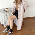 Lettering Single-breasted Trench Coat