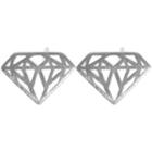 Diamond Shape Sterling Silver Earring 1 Pair - Silver - One Size