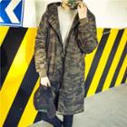 Hooded Camo Long Jacket