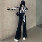 Details Tie-hem Light T-shirt / Wide-leg Pants
