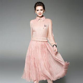 Set: Knit Top + A-line Dress