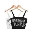 Lettering Spaghetti Strap Cropped Top