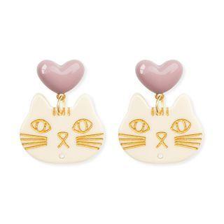 Heart & Cat Earring