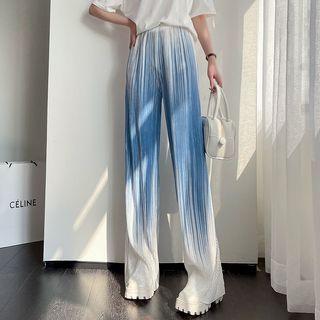 Accordion Pleat Ombre Wide Leg Pants