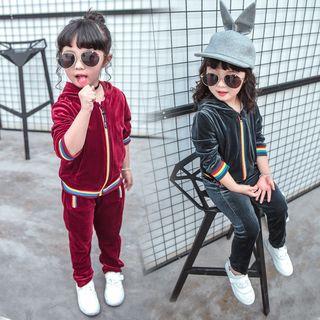 Set: Velvet Hooded Jacket + Sweatpants