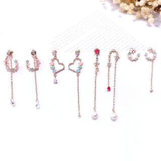 Cat Eye Stone Flower Dangle Earring (various Designs)