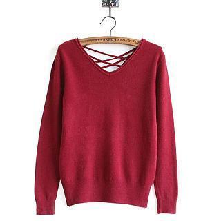 Cross-strap Knit Top