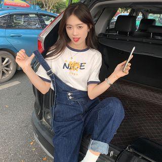 Short-sleeve T-shirt / Denim Jumper Pants