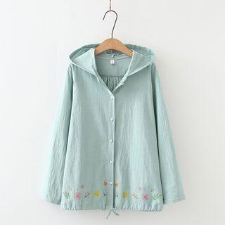 Flower Print Hooded Jacket