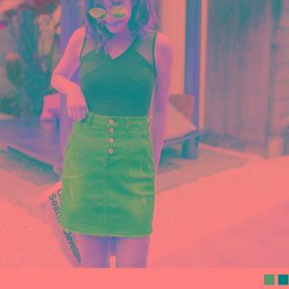 Button-up Denim Skirt