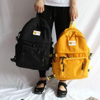 Nylon Plain Zipper Accent Backpack