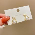 Faux Pearl Stud Earring E4850 - 1 Pair - Gold & White - One Size