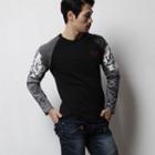 Raglan-sleeve Printed T-shirt L