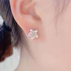 Snowflake Rhinestone Stud Earring 1 Pair - Gold - One Size